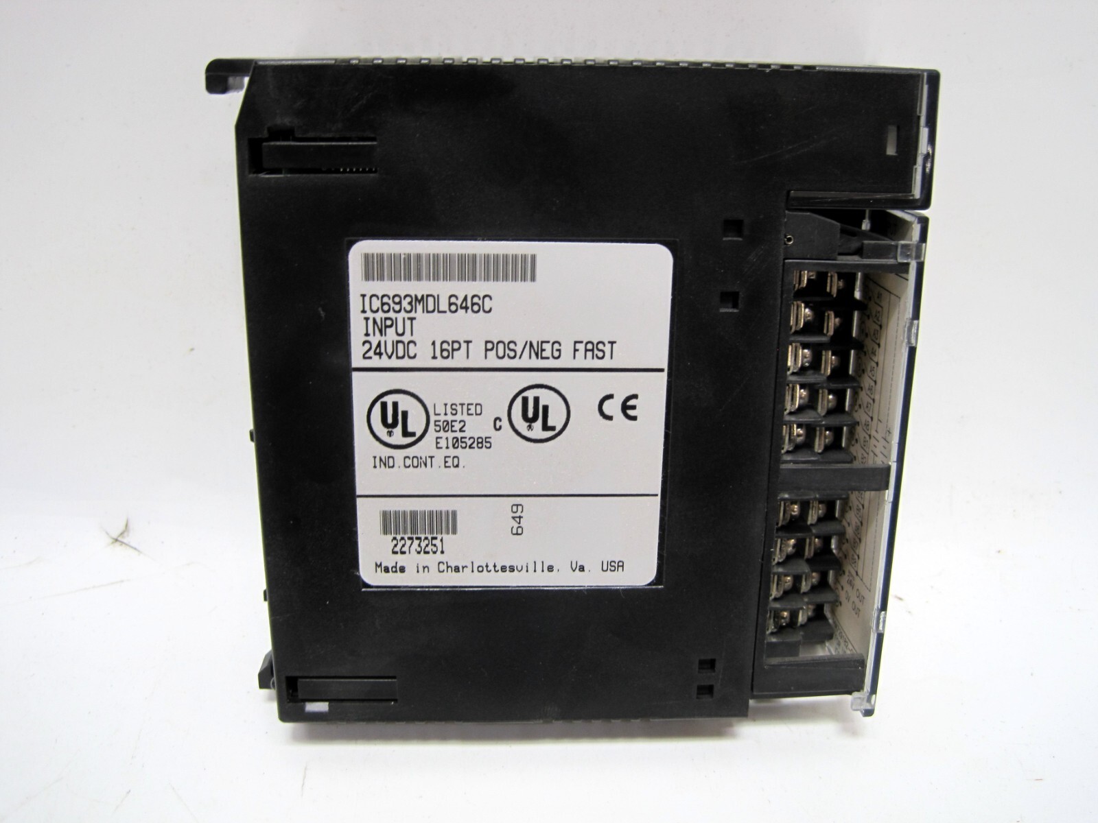 GE Fanuc IC693MDL646C 24 VDC 16 Point Pos/Neg Fast Input Module IC693