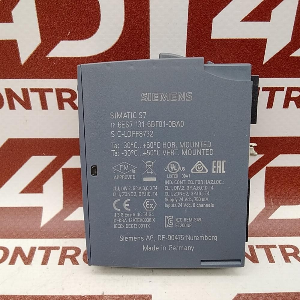 6ES7131-6BF01-0BA0 | Siemens | Digital Input Module, 24VDC, 8-Points, Used