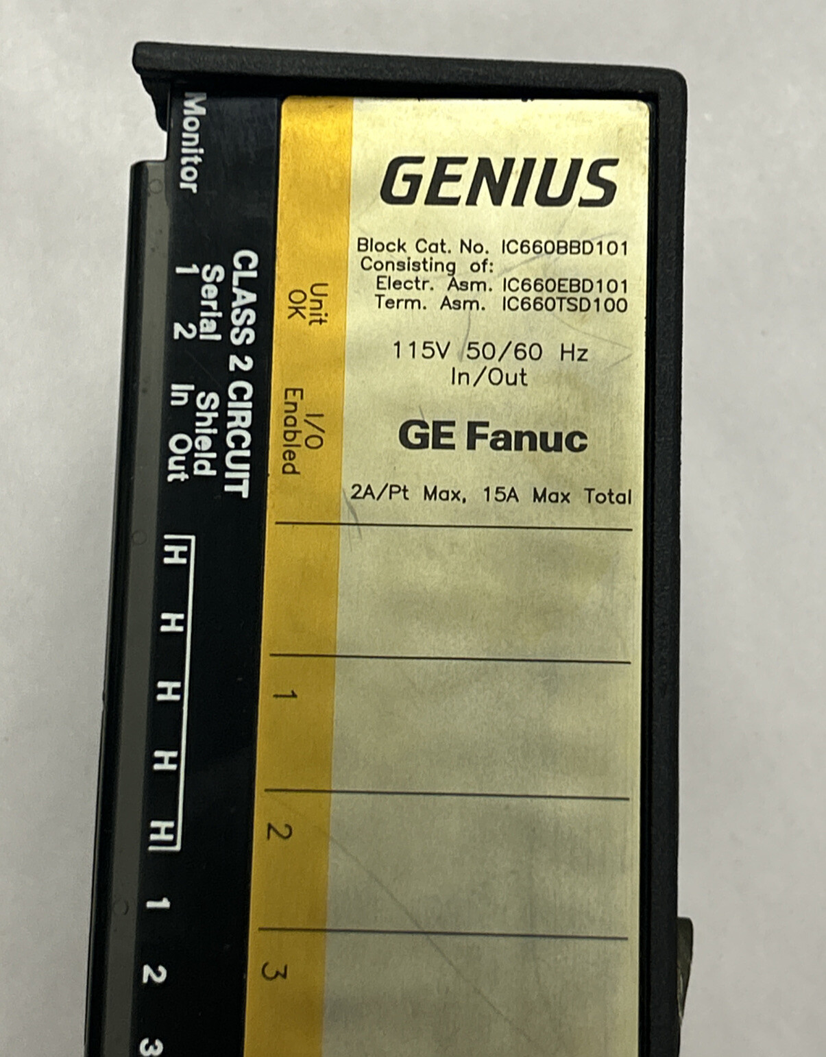 GE FANUC,IC660BBD101,GENIUS BLOCK I/O MODULE 115V