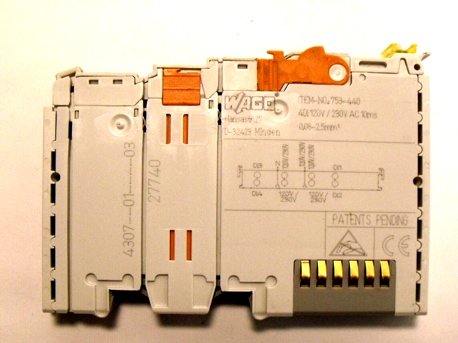 Wago 753-440 Digital Input Module: 4 Channels, 120/230 VAC