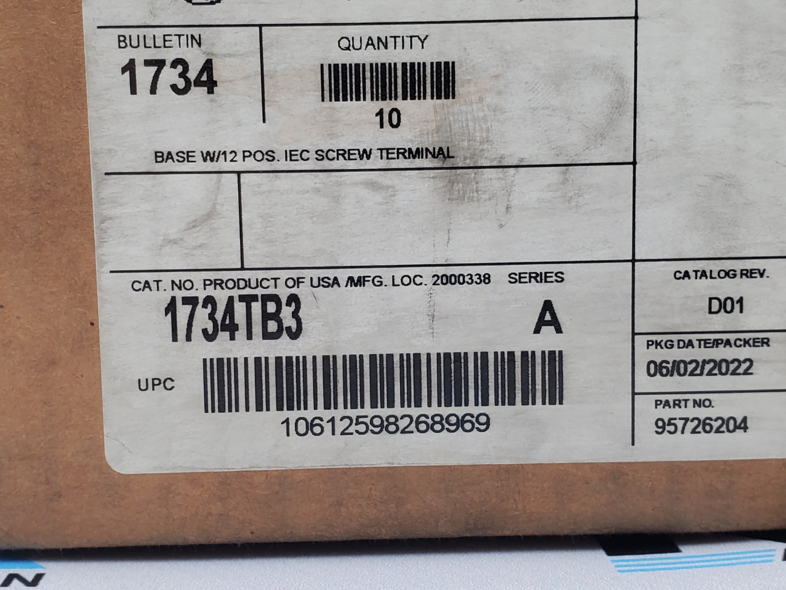 *Lot Of 10* Surplus Pre-Owned Allen Bradley 1734-TB3 Point I/O Module