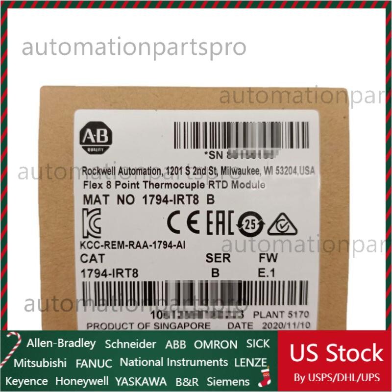 New Factory Sealed AB 1794-IRT8 SER B Flex 8 Point Thermocouple RTD Module