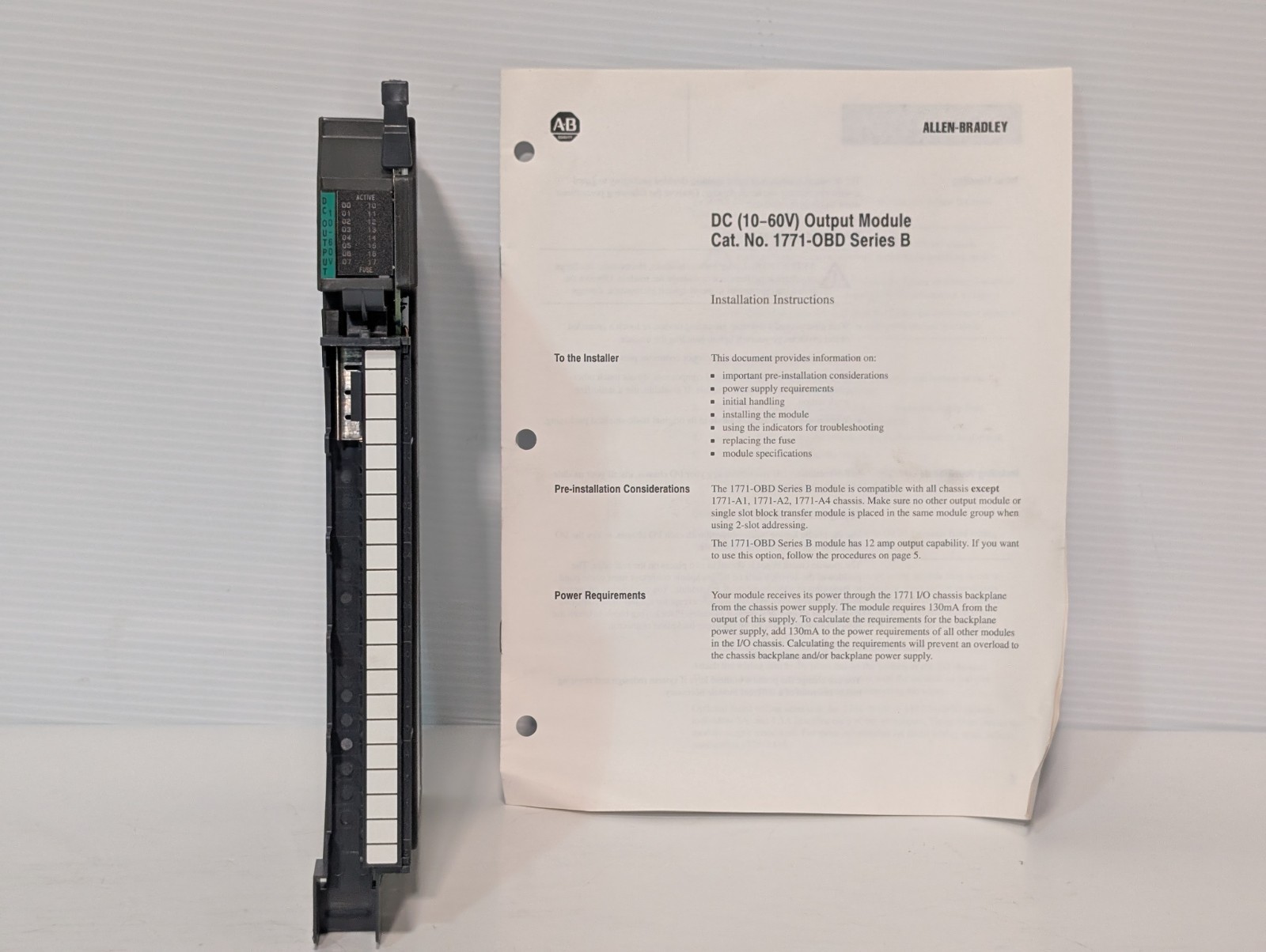 Allen-Bradley 1771-0BD DC Output Module Series C, 96211481, 96211471, 10-60VDC