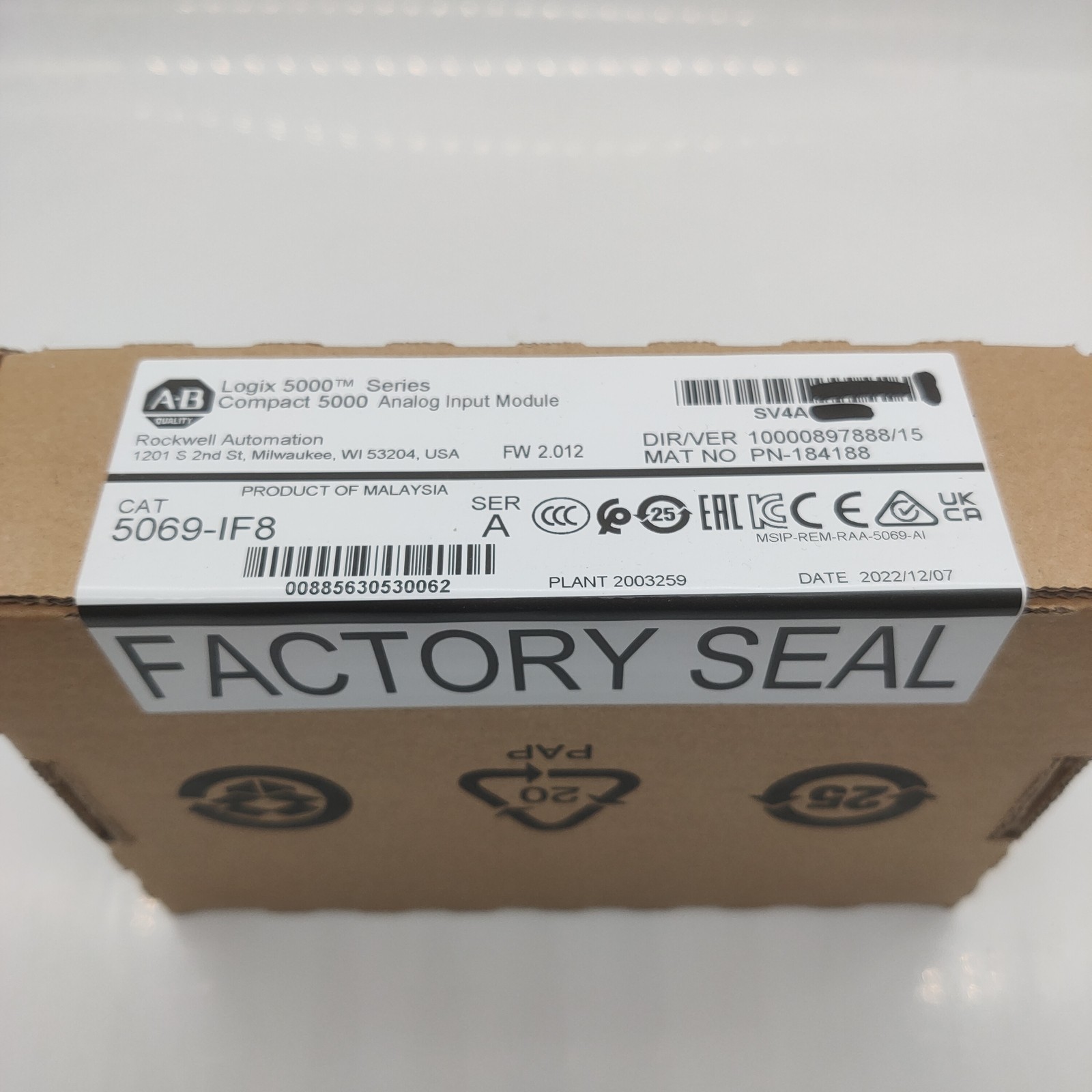 New AB 5069-IF8 /A Compact 5000 Analog Input Module 5069IF8 US US Free Tax