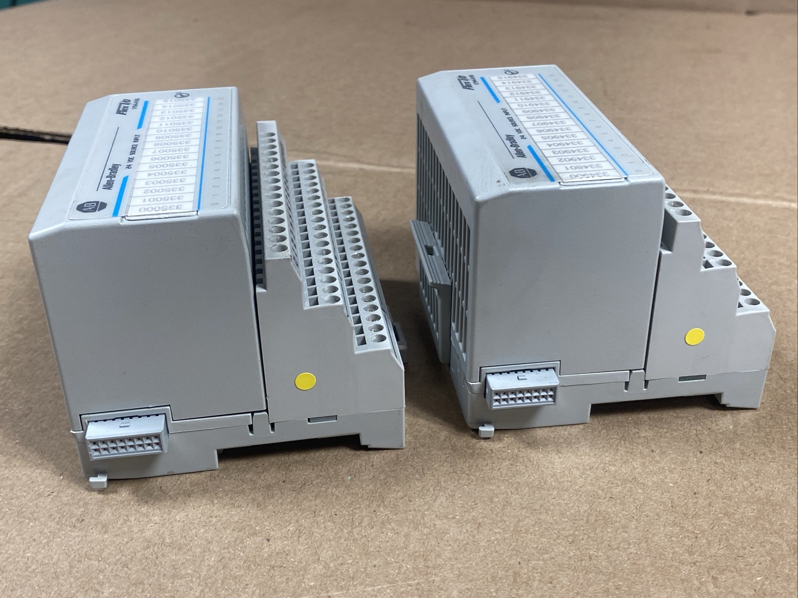 LOT (2) Allen Bradley 1794-IV16 /A Flex I/O Input Module & 1794-TB3 Base 120VAC