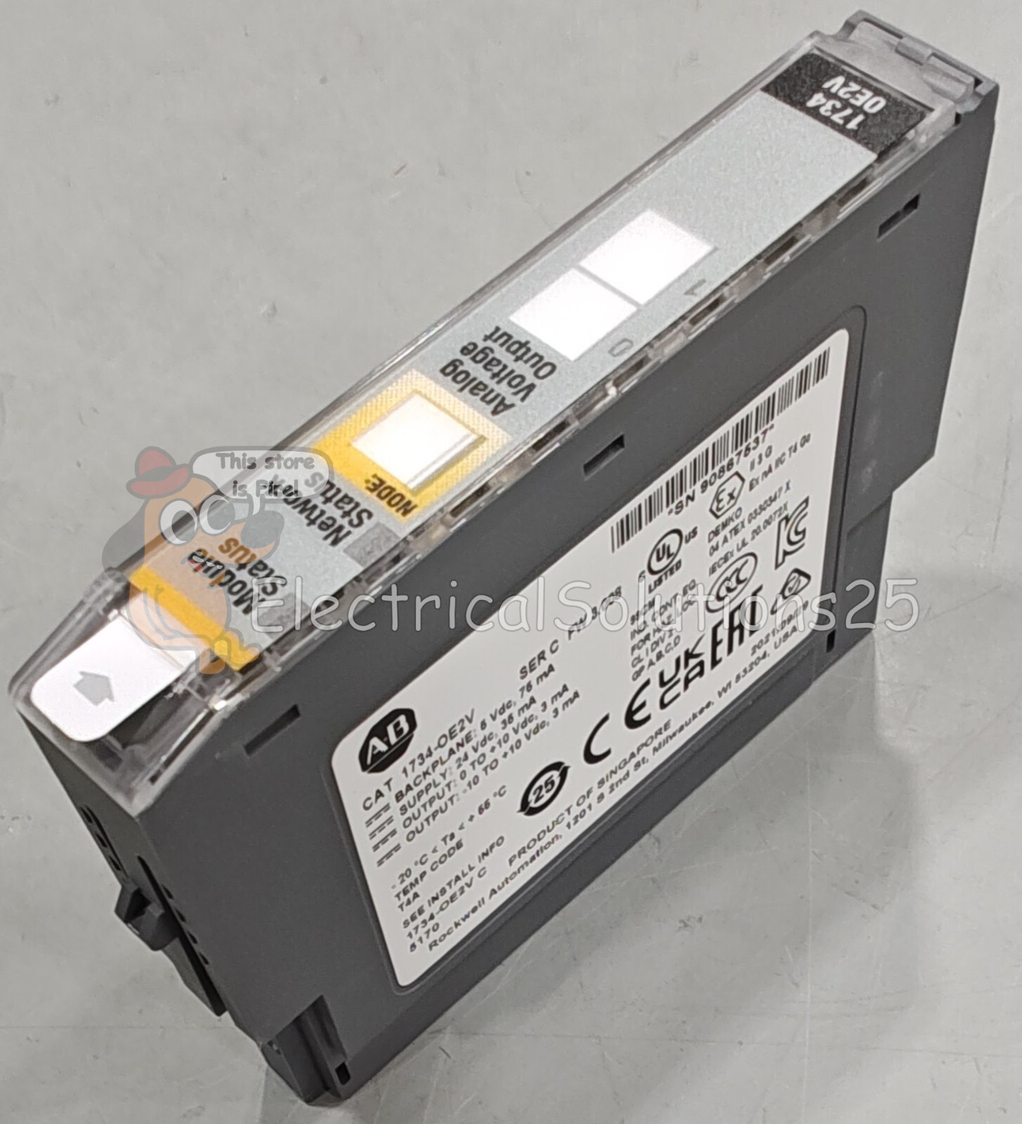 NEW Allen Bradley 1734-OE2V – 2 Single Ended 75mA Analog Outputs – Free Shipping