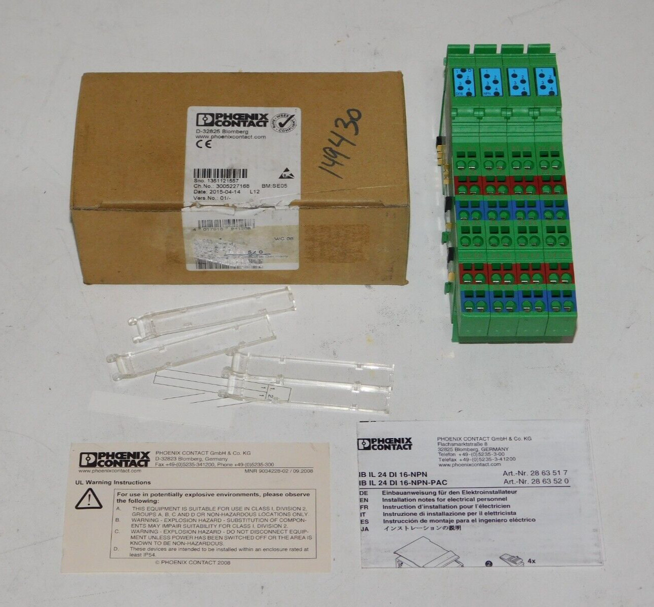 New Phoenix Contact 2863520 IB IL 24 DI 16-NPN-PAC Digital Module Unit in Box