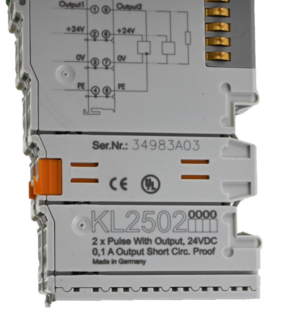 Lot of 2x Beckhoff KL2502 Bus Terminal, 2-channel PWM output, 24 V DC, 0.1 A