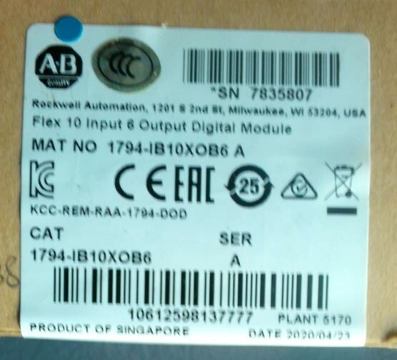 New Factory Sealed 1794-IB10XOB6 A Flex 10 Input 6 Output Digital Module