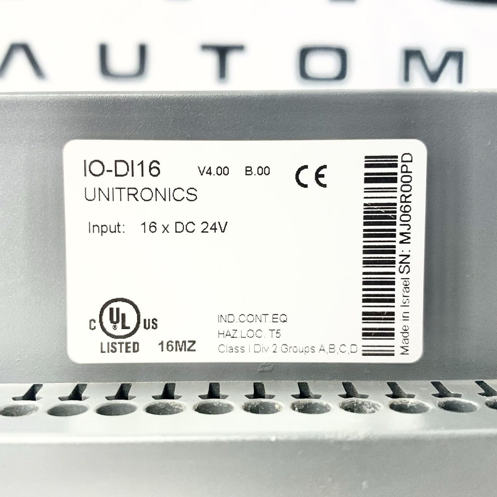 Unitronics IO-DI16 Digital Input Module 16 Channel 24VDC Expansion Adapter