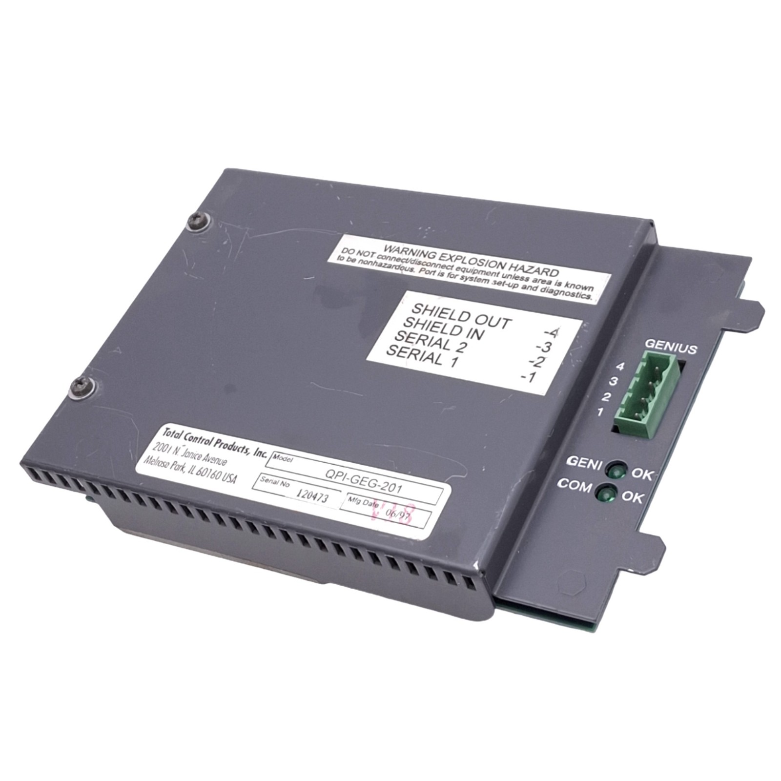 Total Control Products QPI-GEG-201 I/O Module for Quick Panel Genius Interface