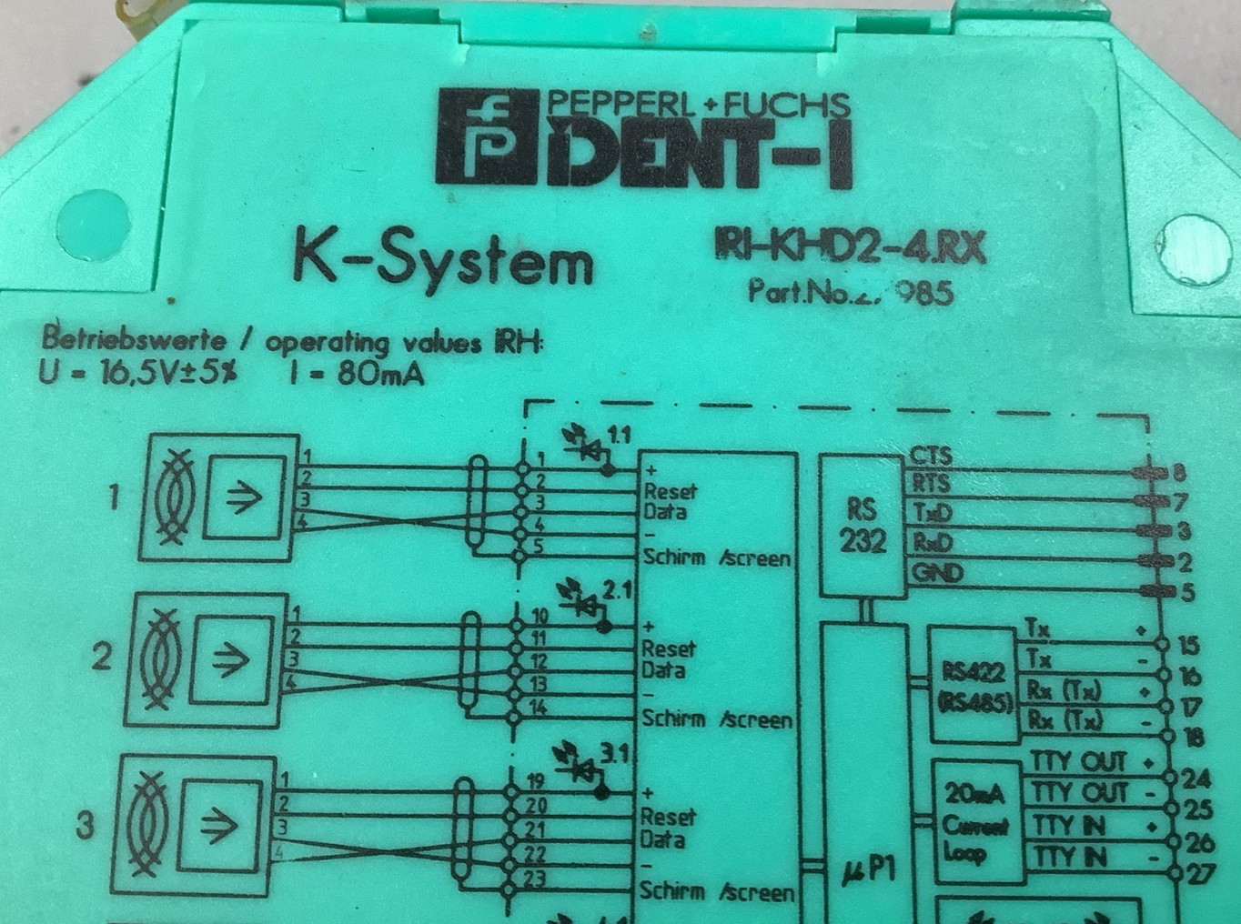 Pepperl + Fuchs IRI-KHD2-4.RX Control Interface Module (B639)