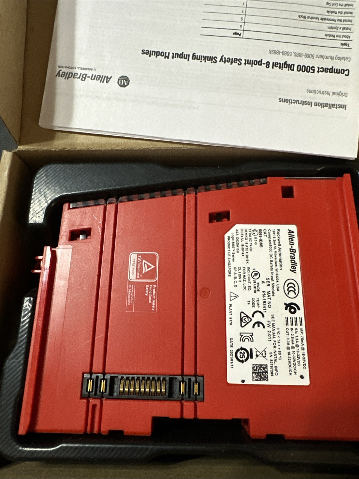 5069-IB8S Allen Bradley Compact 5000 8 Channel 24VDC Safety Input Module