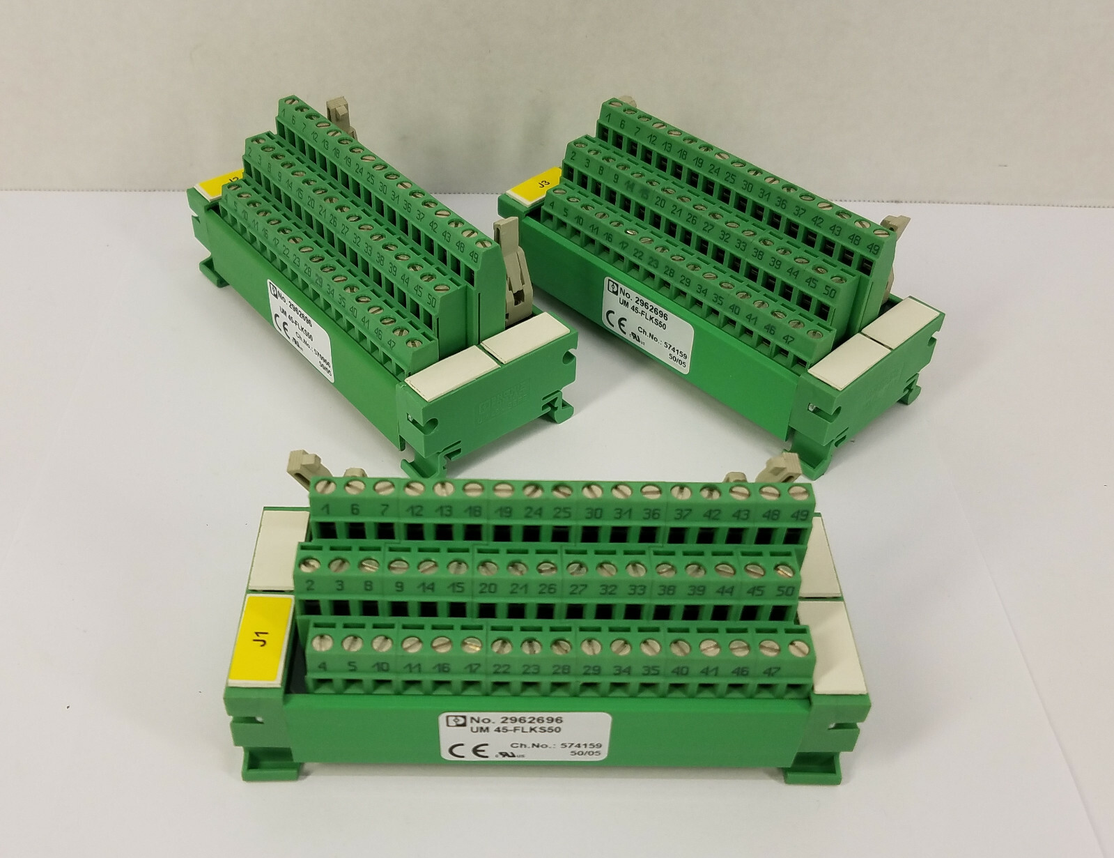 (3) Phoenix Contact UM 45-FLKS50 (2962696) IDE Header to Screw Terminal Breakout