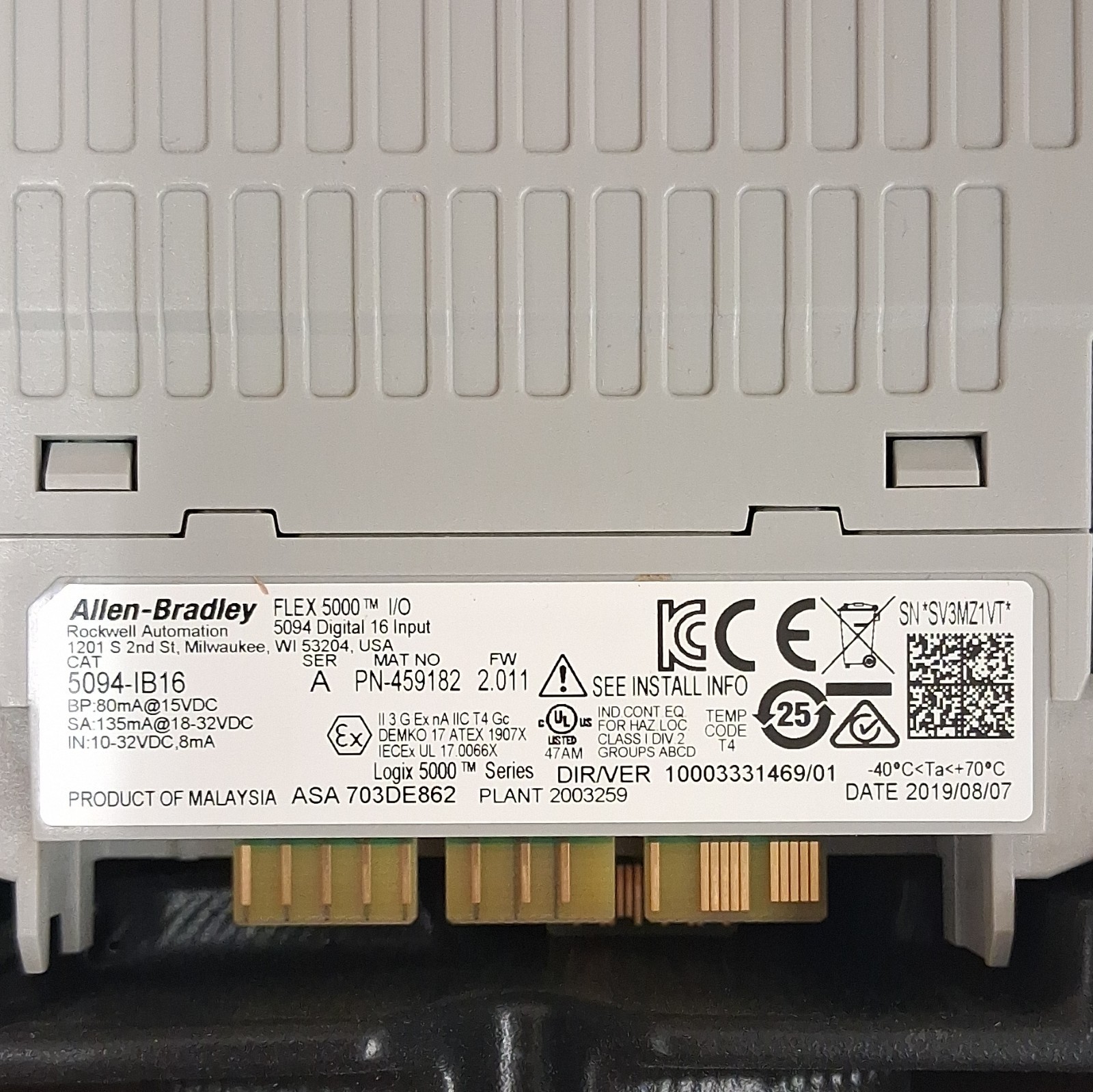 Allen-Bradley FLEX 5000 5094-IB16 Digital PLC Input Module 16 Input Logix 5000