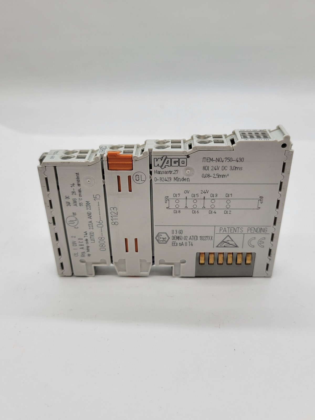 Wago 750-430 Digital Input Module 24VDC 8-Channel 3.0MS
