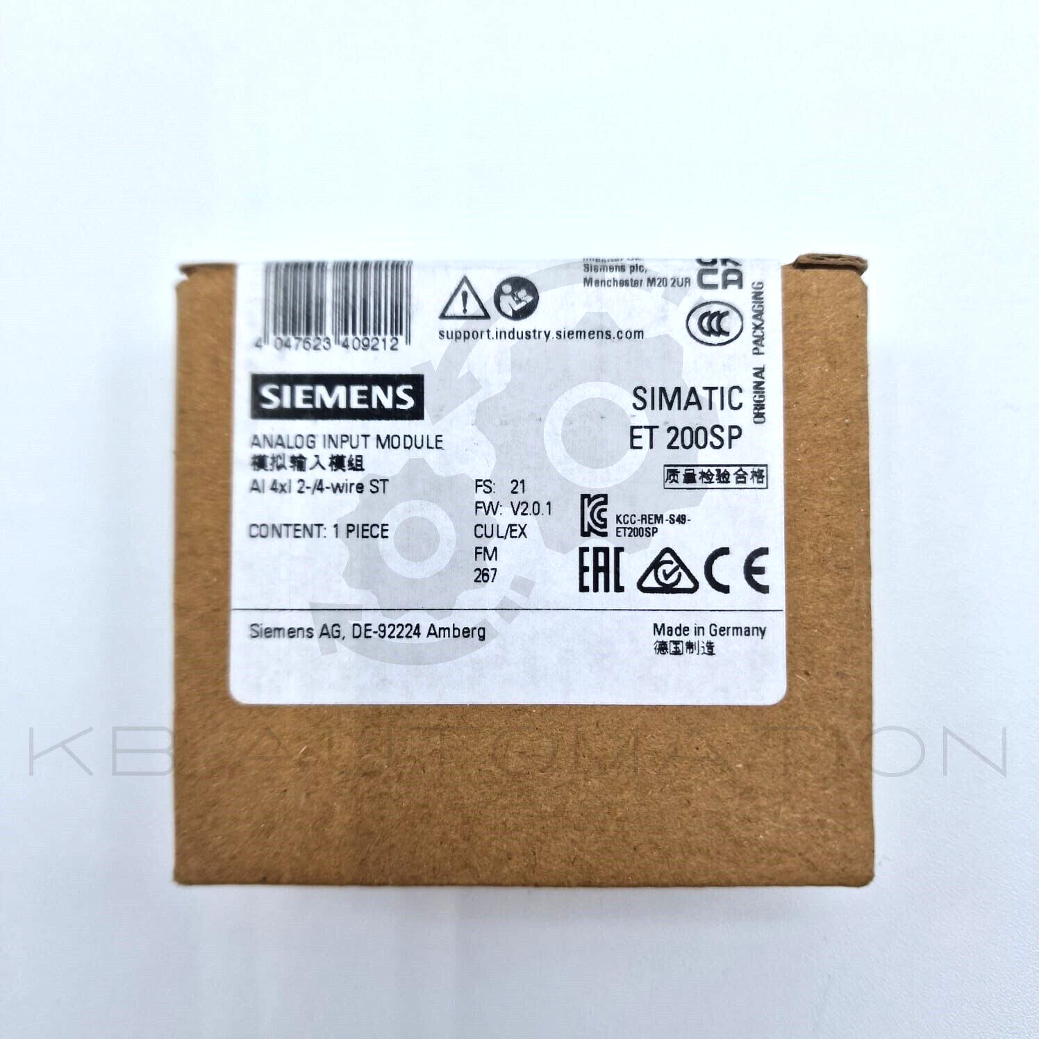 Siemens 6ES7134-6GD01-0BA1 Simatic ET 200SP Analogue input, AI 4x I 2-/4-wire ST