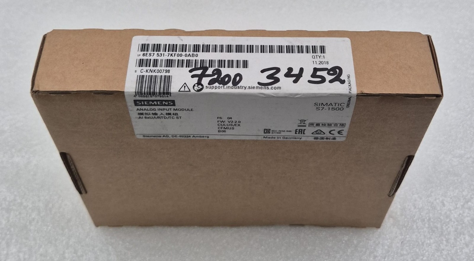 NEW SEALED – SIEMENS SIMATIC S7-1500 6ES7 531-7KF00-0AB0 ANALOG INPUT MODULE