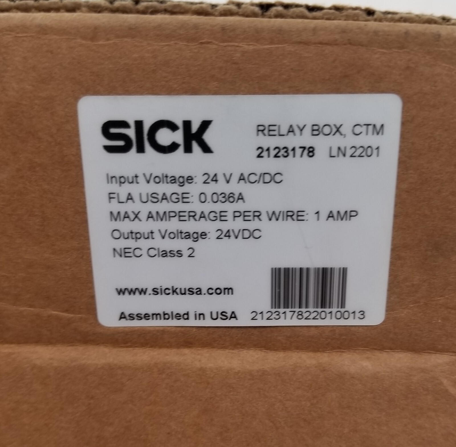 SICK 2123178 LN2201 Relay Box CTM 24V AC/DC 2099600 2096002 2966618 NEW