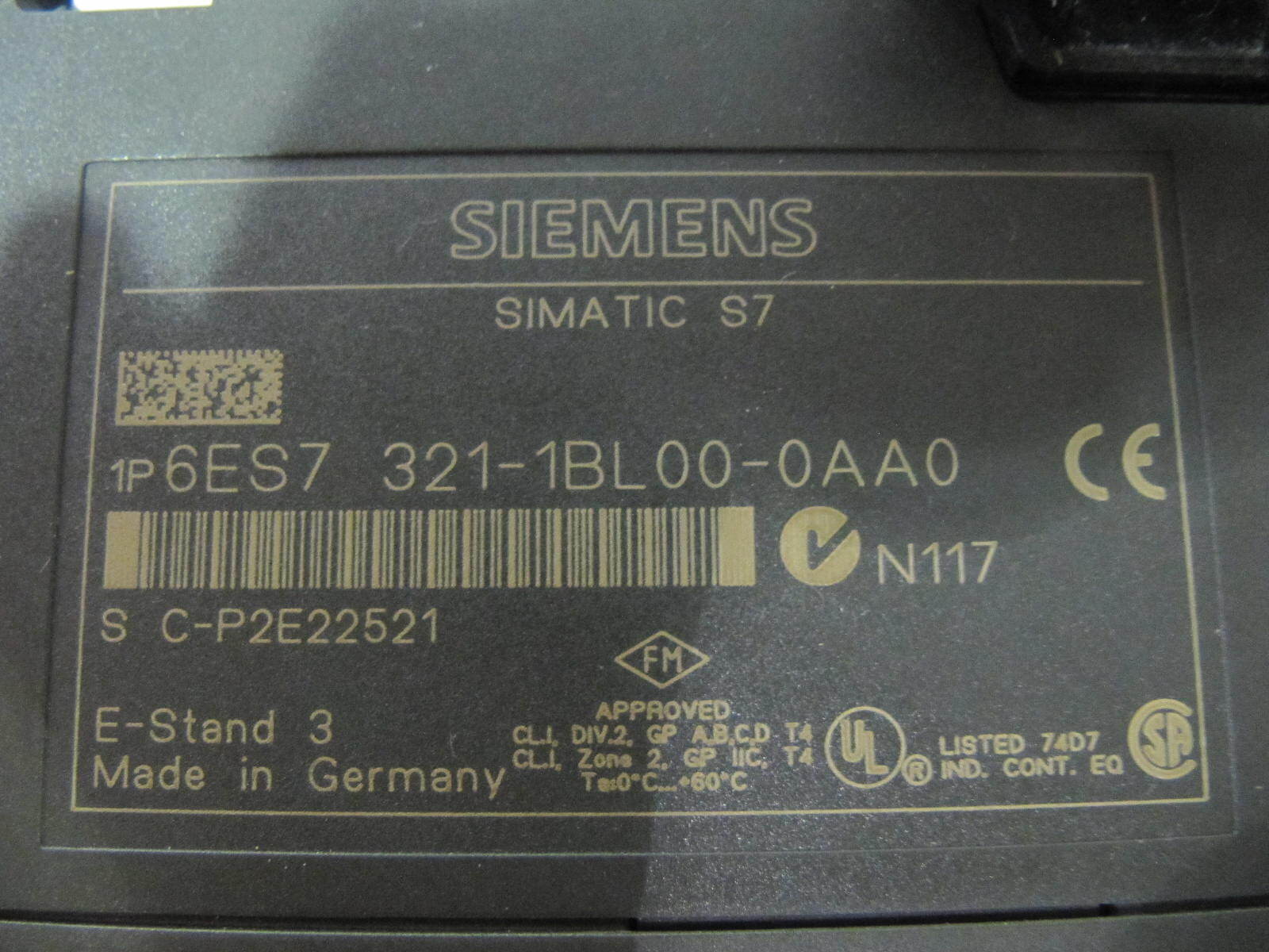 Siemens Simatic S7 PLC Input Module SM321 DI32xDC24V 6ES7 321-1BL00-0AA0