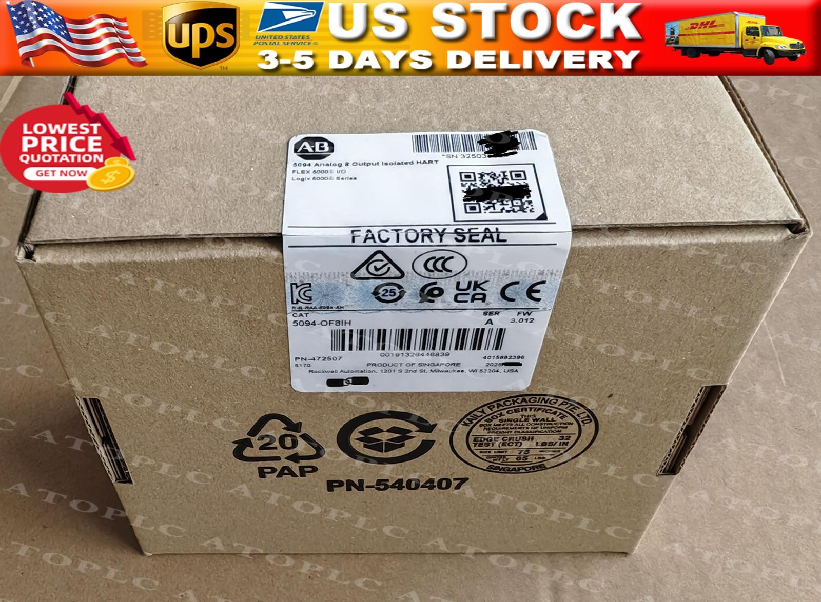 New Sealed 5094-OF8IH Seies A Flex 5000 I/O Analog 8 Output Module Safty DHL DHL