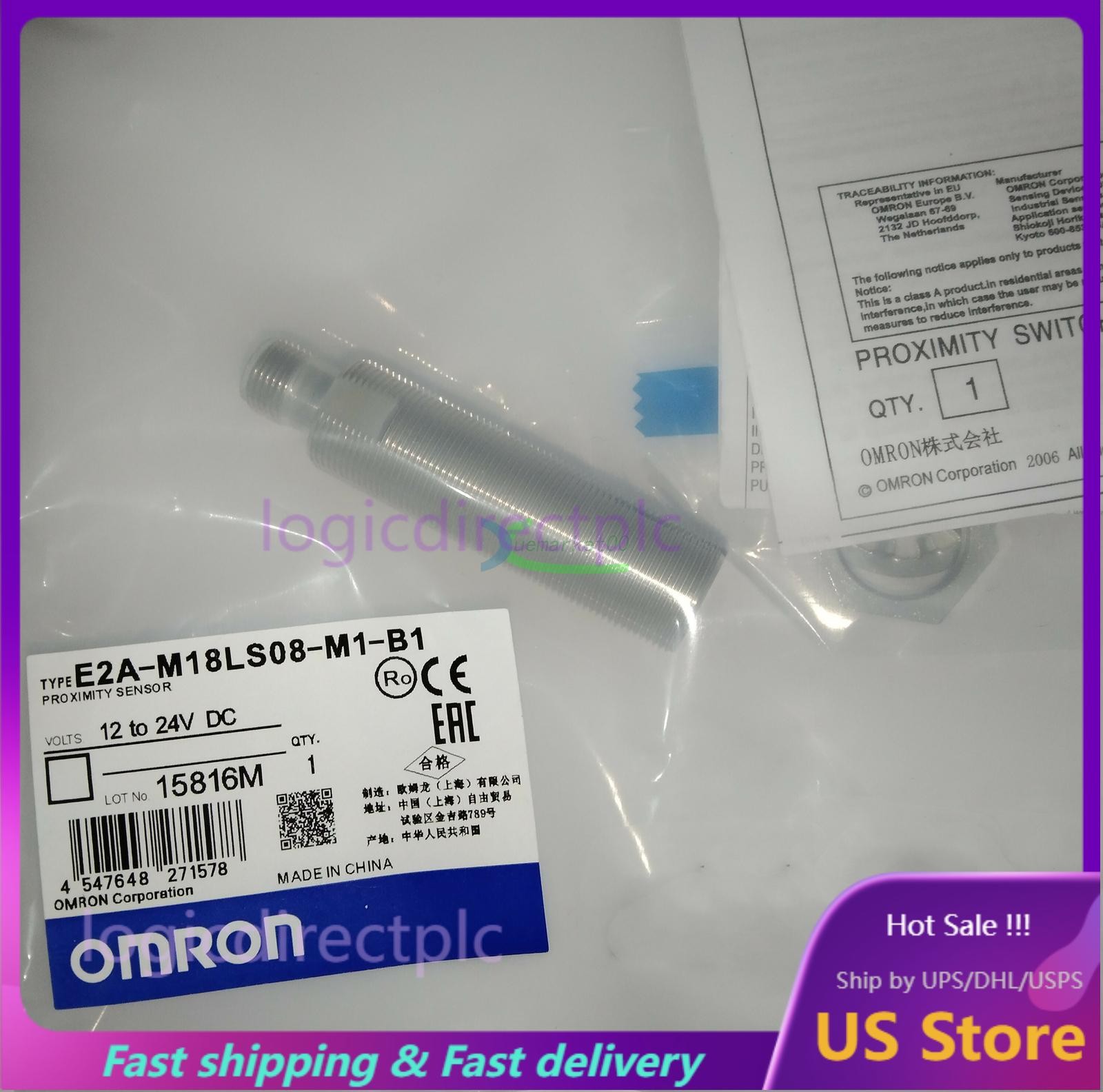 1PC Omron E2A-M18LS08-M1-B1 E2AM18LS08M1B1 Proximity Switch New US Free TAX