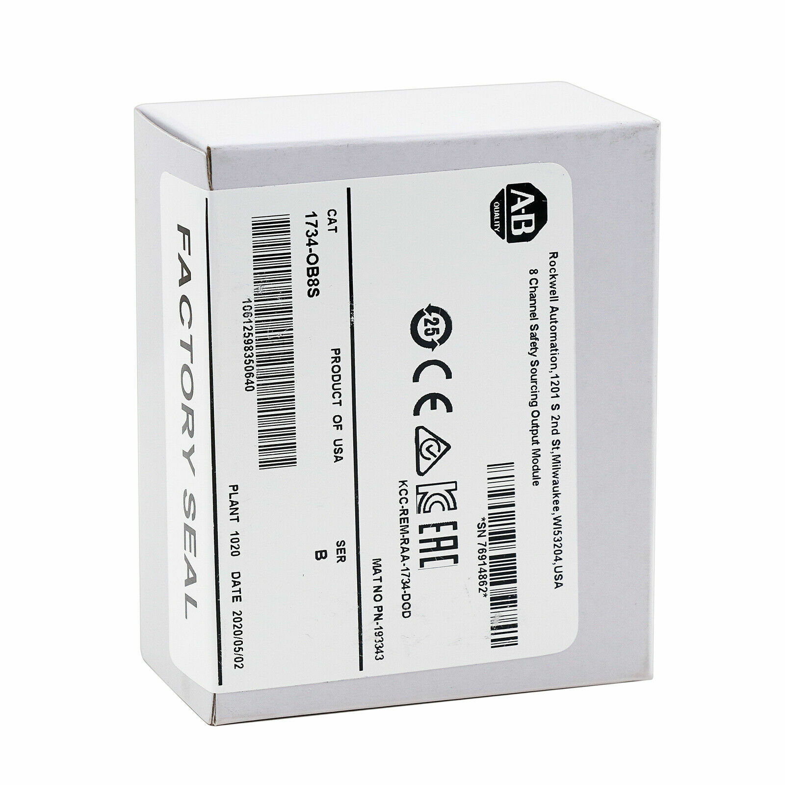 1734OB8S Allen-Bradley 1734-OB8S 8 Channel Safety Sourcing Output Module In Box