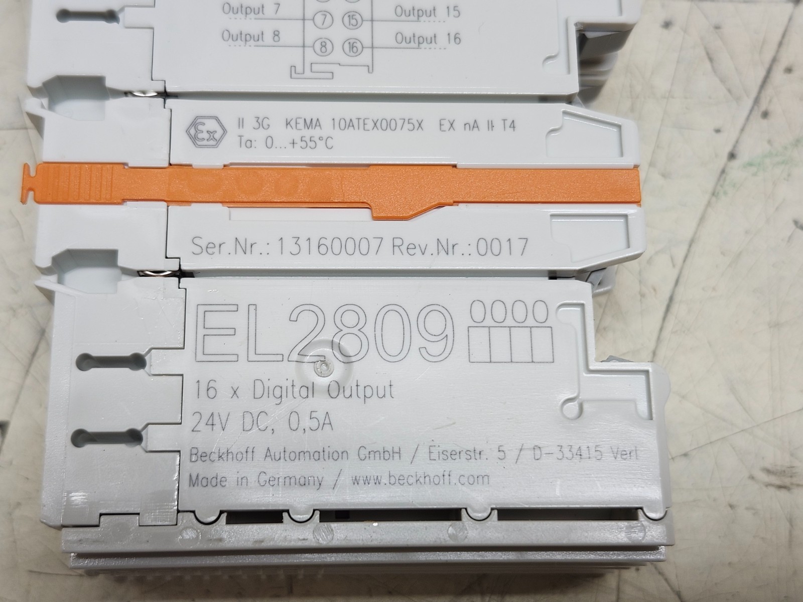 Lot Of 2 Beckhoff EL2809 EtherCAT 16-Channel Digital Output Terminal 24VDC/0.5A