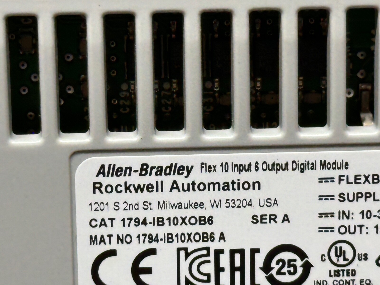Allen Bradley 1794-IB10XOB6 A 1794-TB3 Flex I/O 24VDC Sink Input Source Output