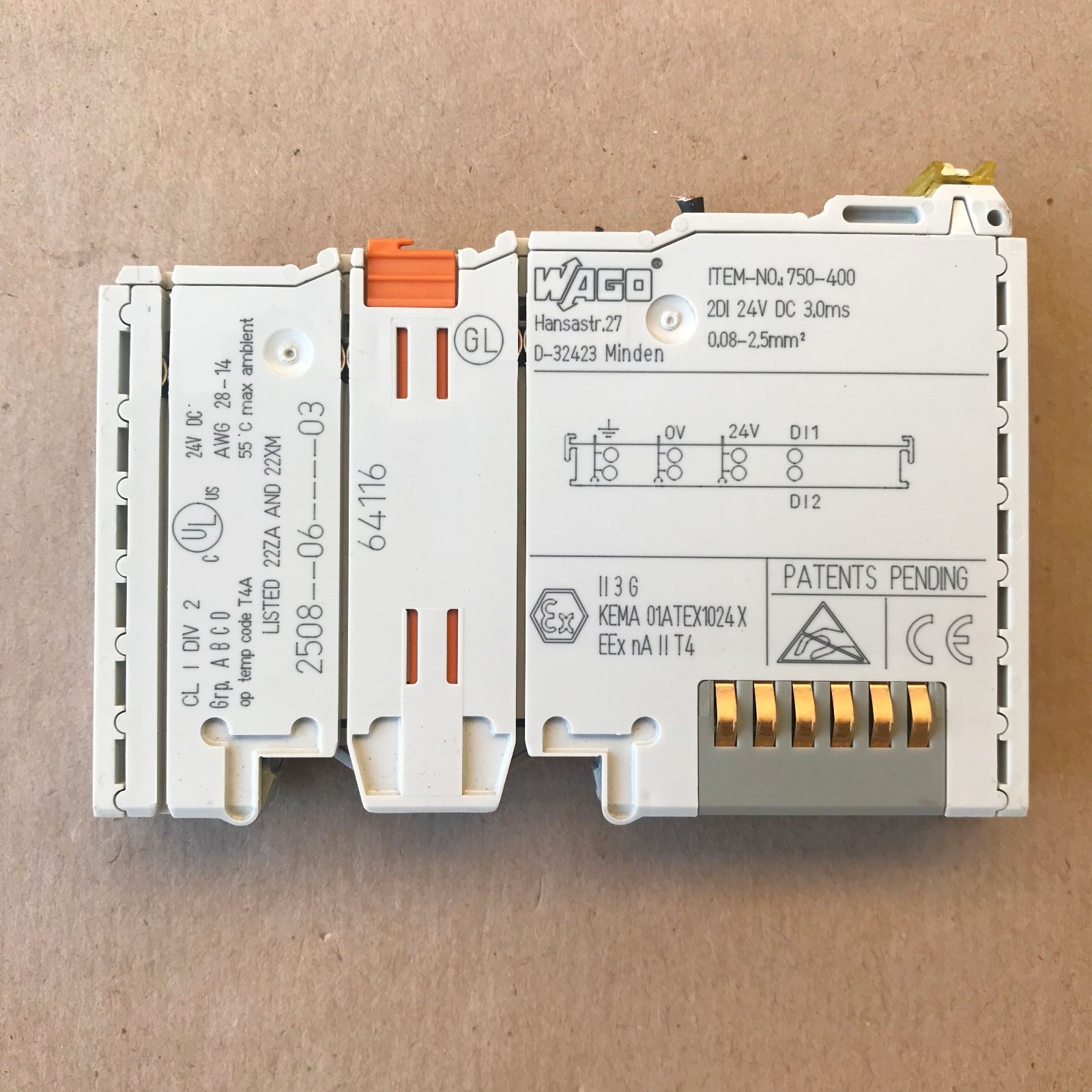 WAGO 750 400 DIGITAL INPUT MODULE