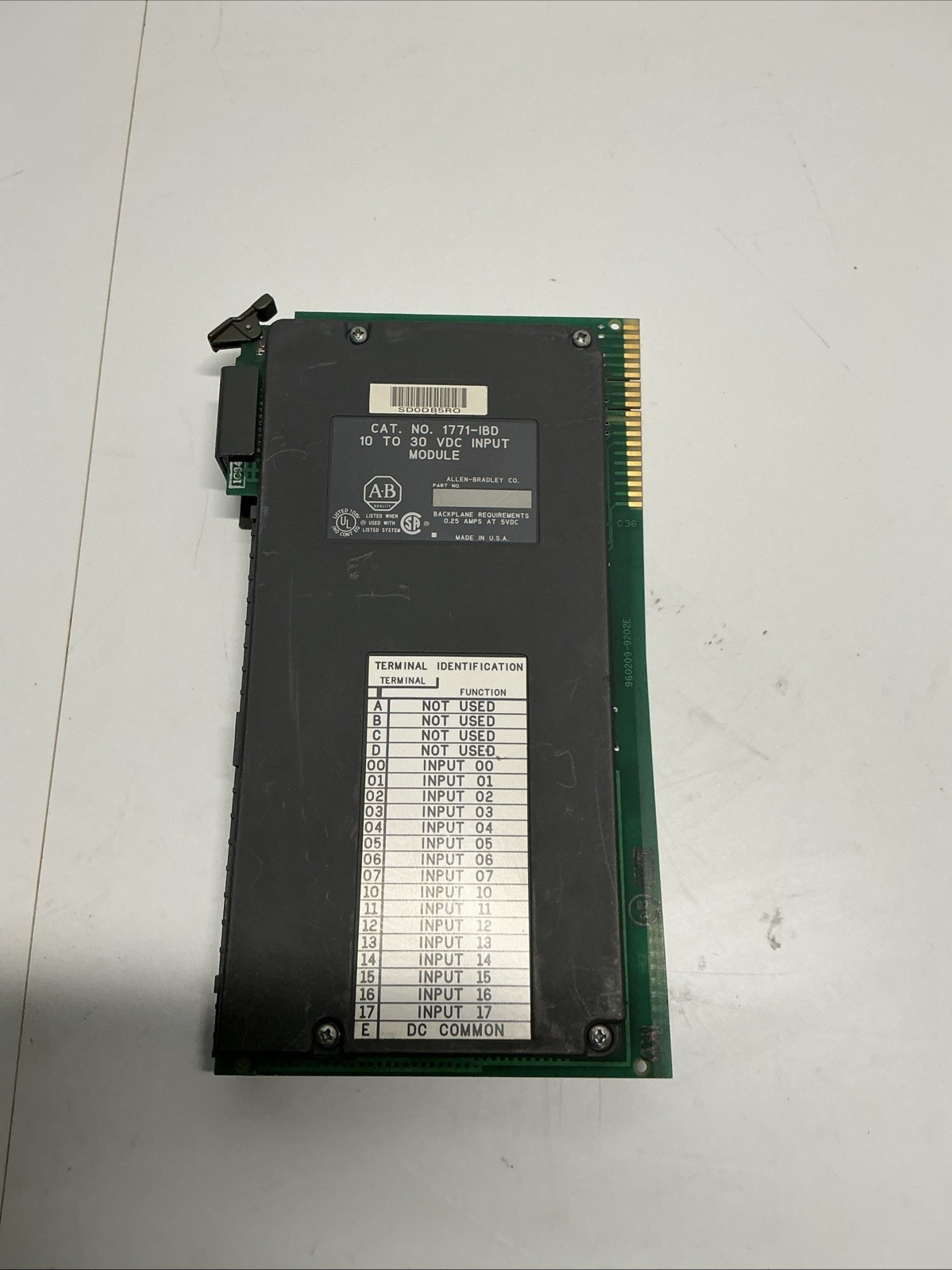 ALLEN-BRADLEY 1771-IBD 10 TO 30 VDC INPUT MODULE G-791