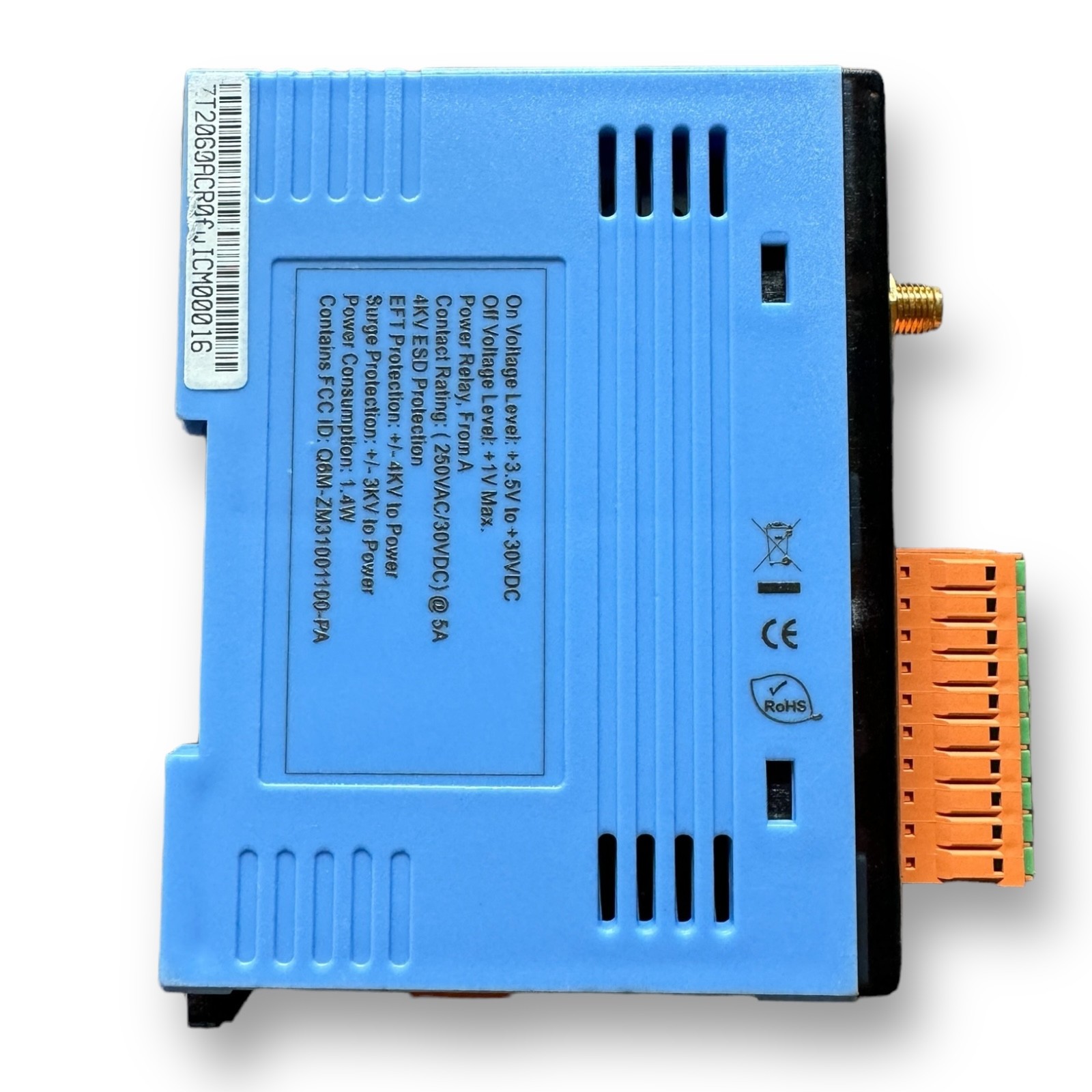Icp Das ZT-2060-IOP ZigBee I/O Module w/ 4-ch Isolated DI and 4-ch Power Relay