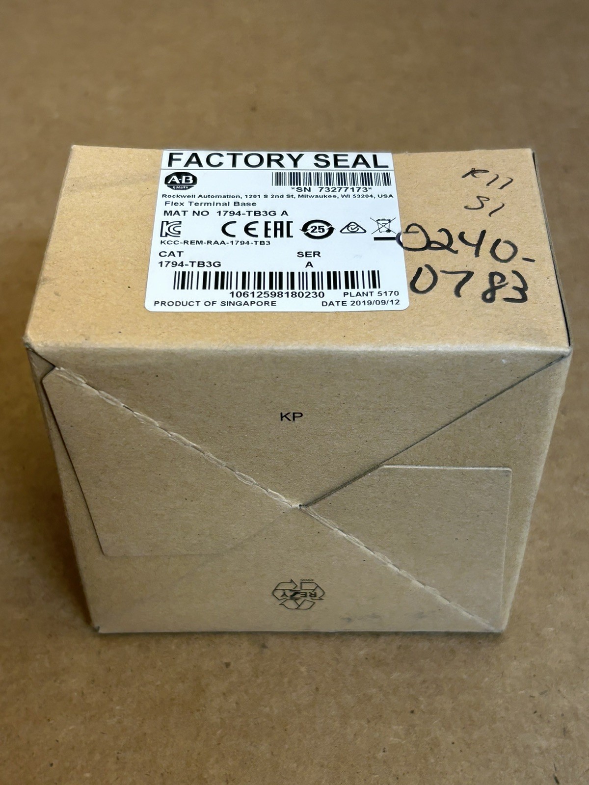 Allen-Bradley 1794-TB3G /A Flex Terminal Base Module 1794TB3G New Factory Sealed
