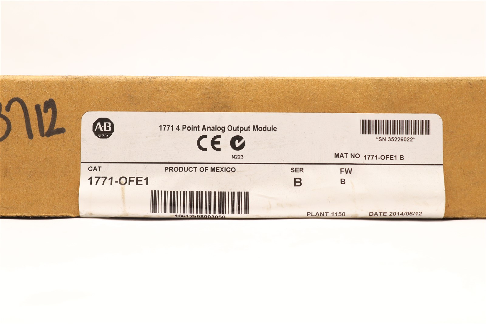 ALLEN BRADLEY 4POINT ANALOG OUTPUT MODULE SER.B FW. B 1771-OFE1