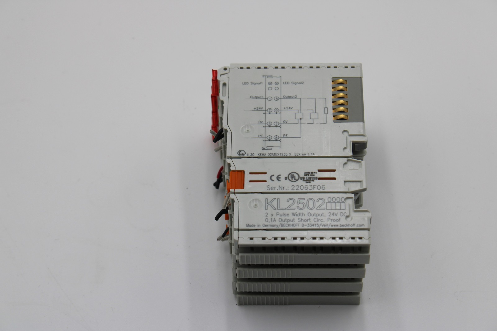 Lot of 4 – Beckhoff KL2502 2 x Pulse Width Output Module 24VDC