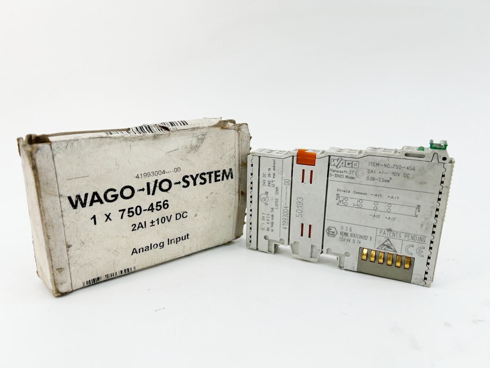 New Wago 750-456 Analog Input Module 10VDC 80MA 2 Channel