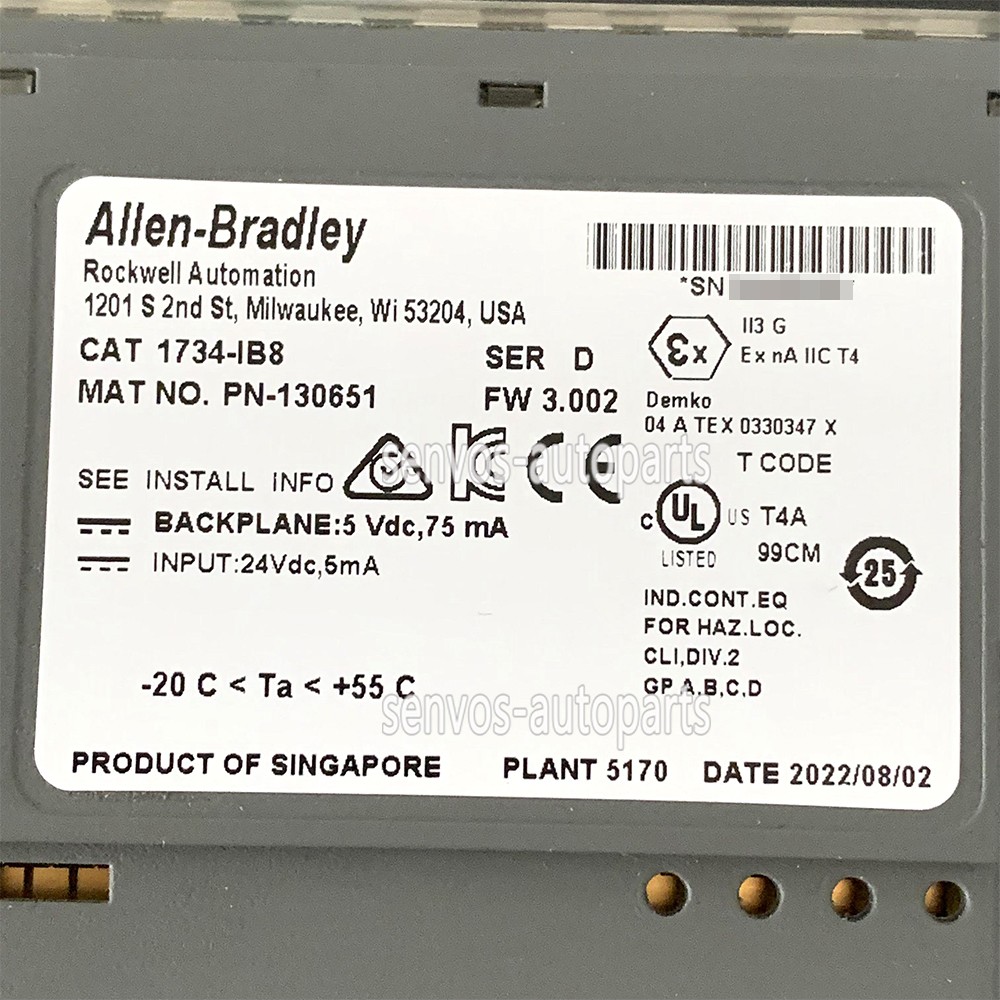 Allen-Bradley 1734-IB8 Ser D 8Point Digital Input Module AB NEW Factory Sealed