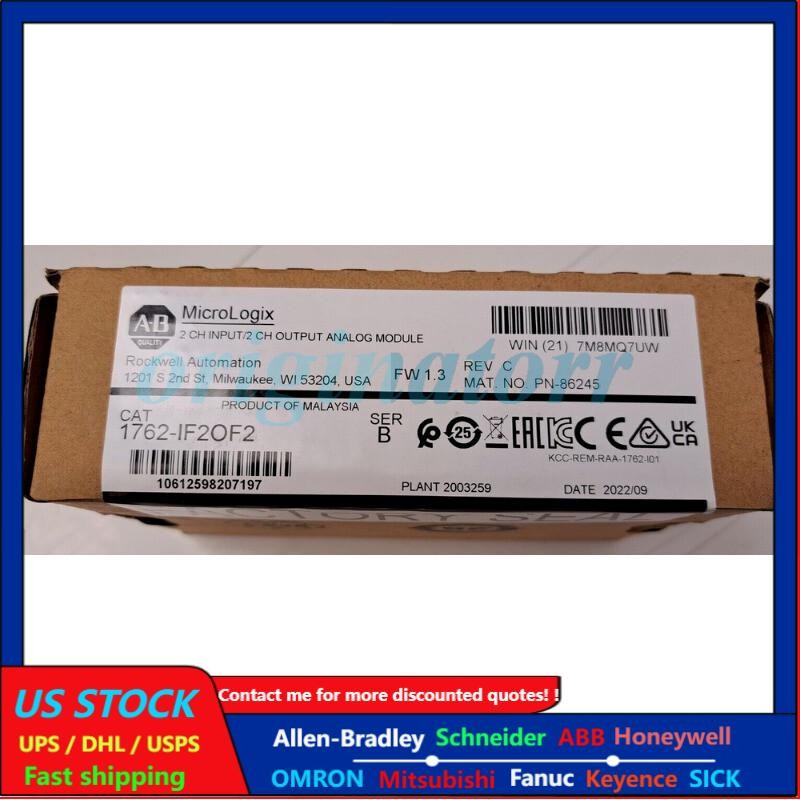 New 1762-IF2OF2 Allen Bradley Analog I/O Module 1762-IF20F2 AB US