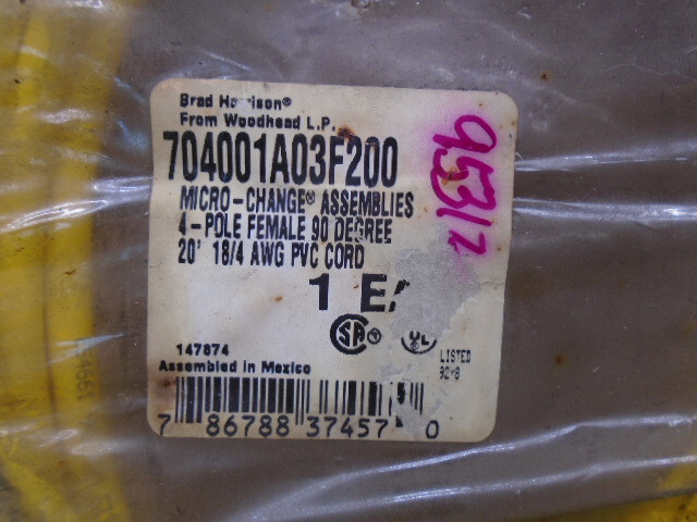 New old Stock 704001A03F200 Brad Harrison Woodhead Micro Change Cable W339