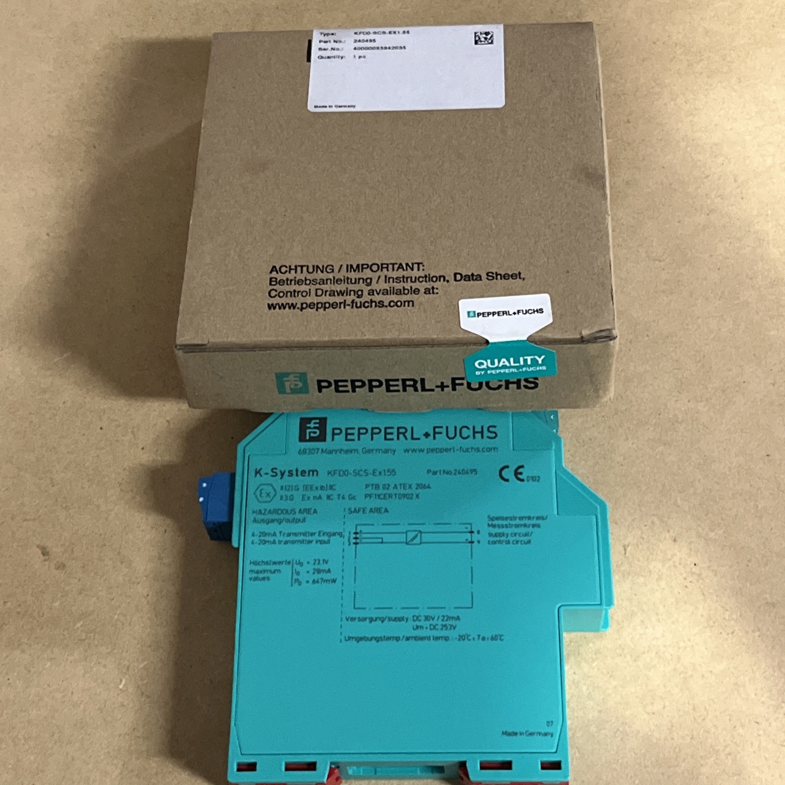 Pepperl+Fuchs KFDO-SCS-EX1.55 Signal Isolator Module Intrinsic Safety NIB