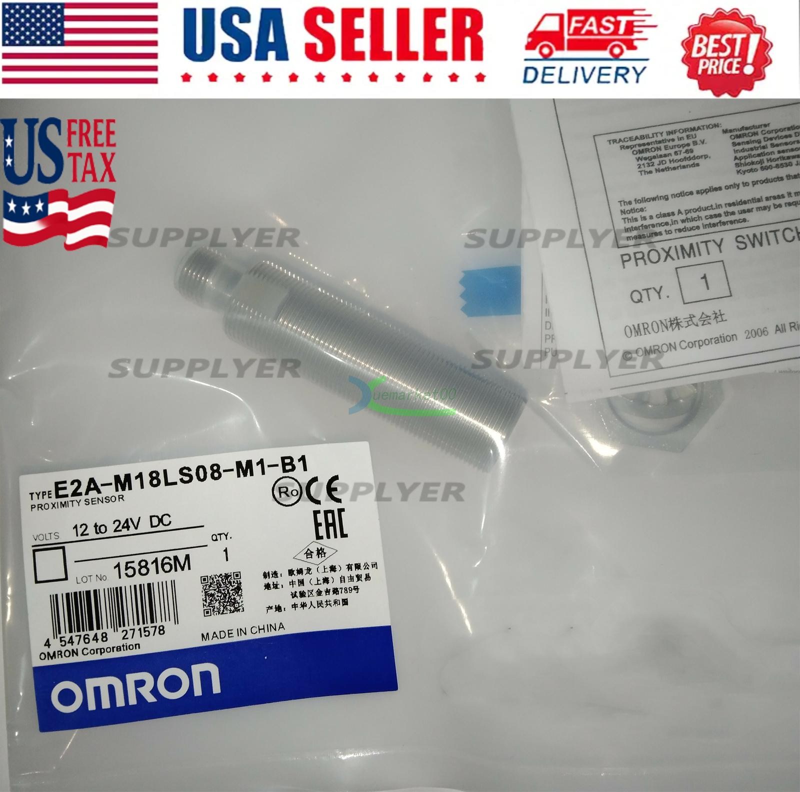 1PC Omron E2A-M18LS08-M1-B1 E2AM18LS08M1B1 Proximity Switch New US Free TAX