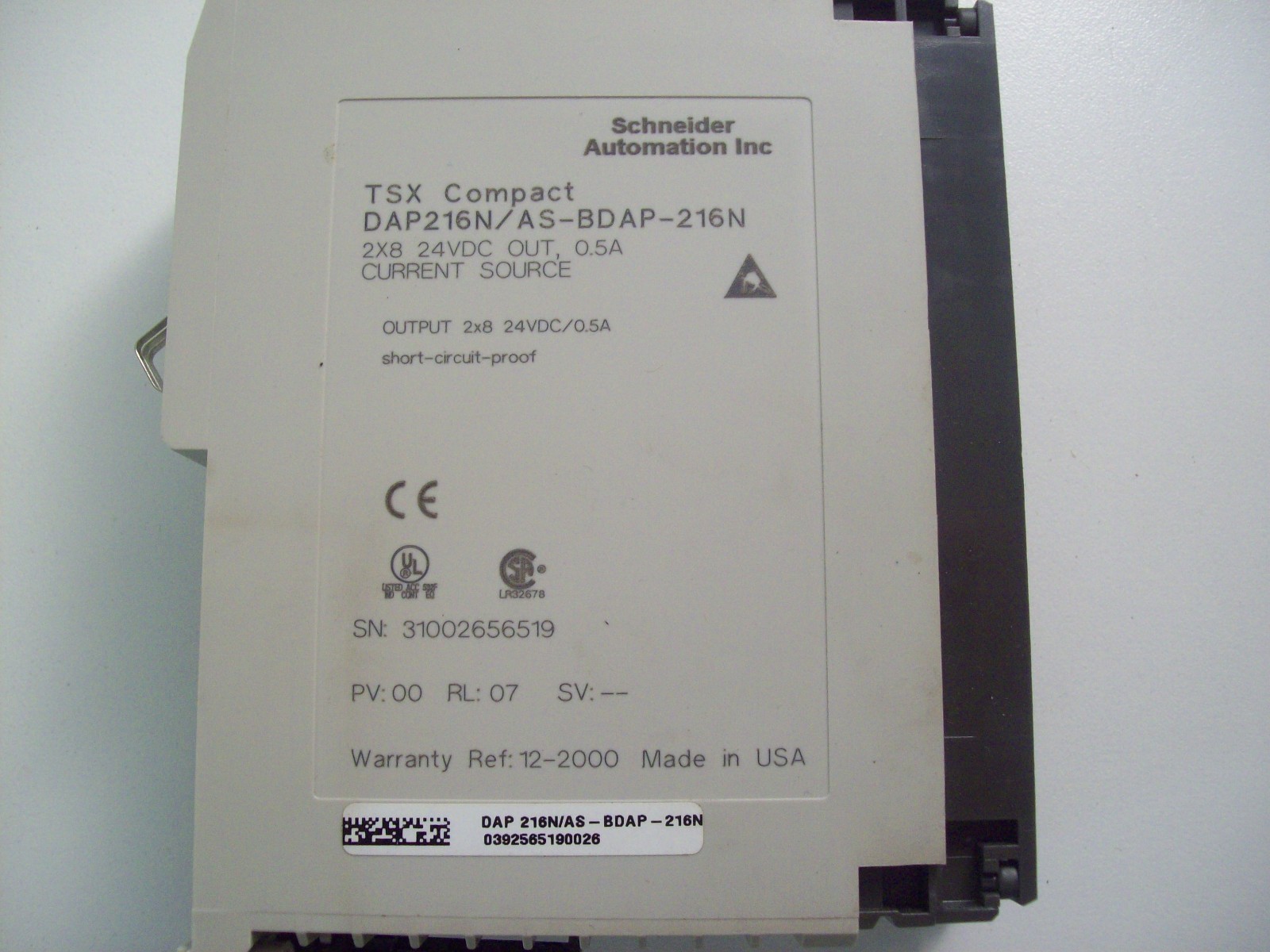 SCHNEIDER AUTOMATION DAP216N/AS-BDAP-216N TSX COMPACT OUTPUT MODULE FREE SHIP!!!