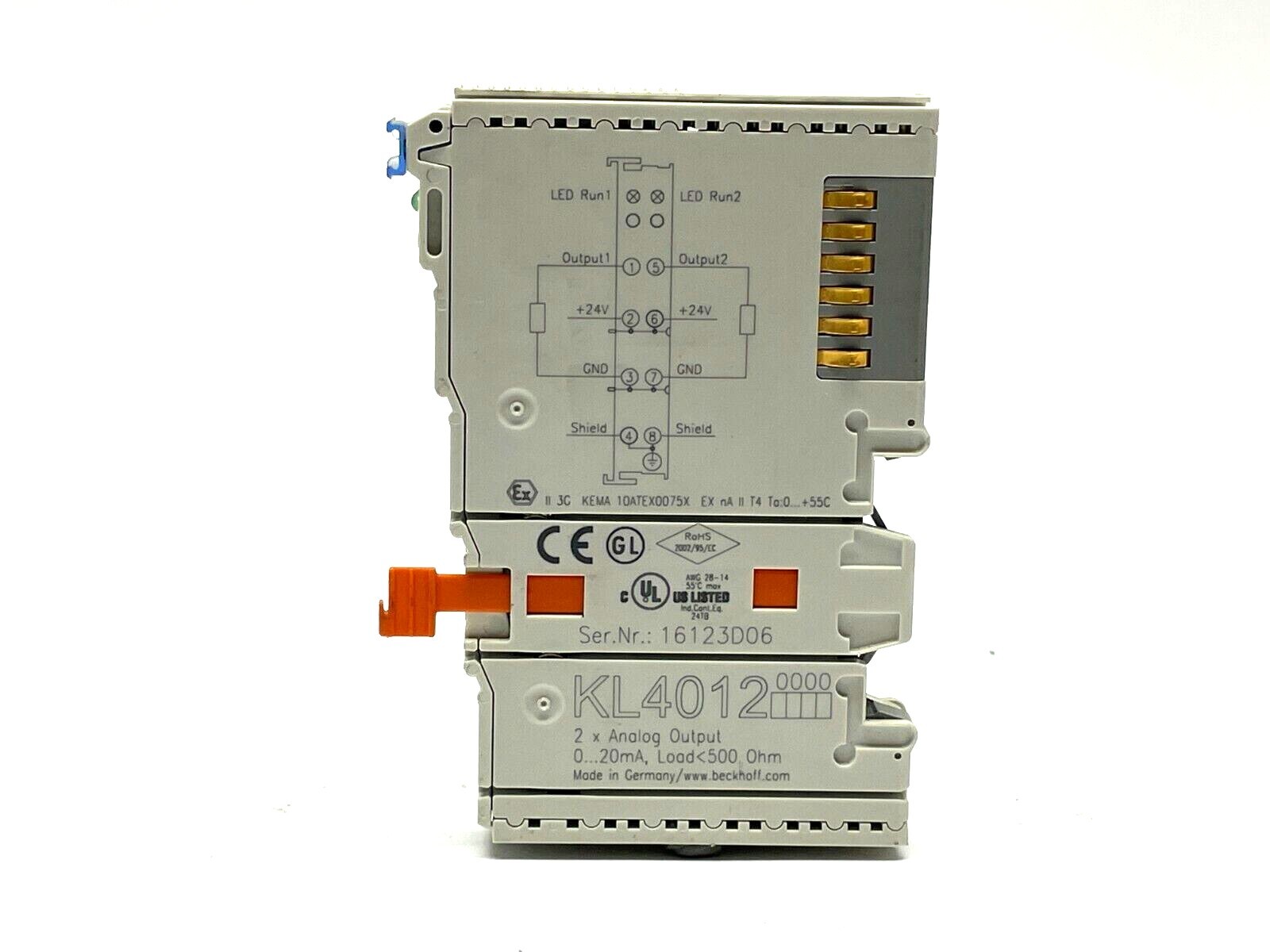 Beckhoff KL4012 Bus Terminal 2-Channel Analog Output Current 20mA 12 Bit