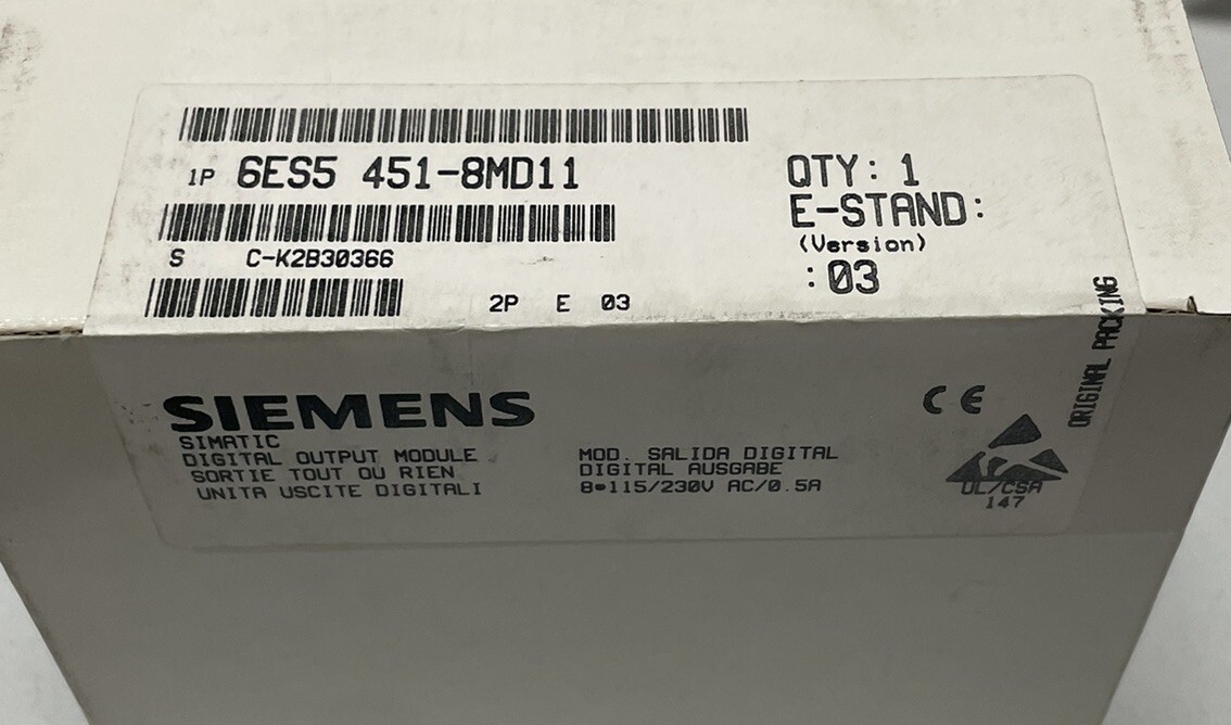 Siemens Simatic / Digital Output Modules / 6ES5451-8MD11 / E-Stand:03
