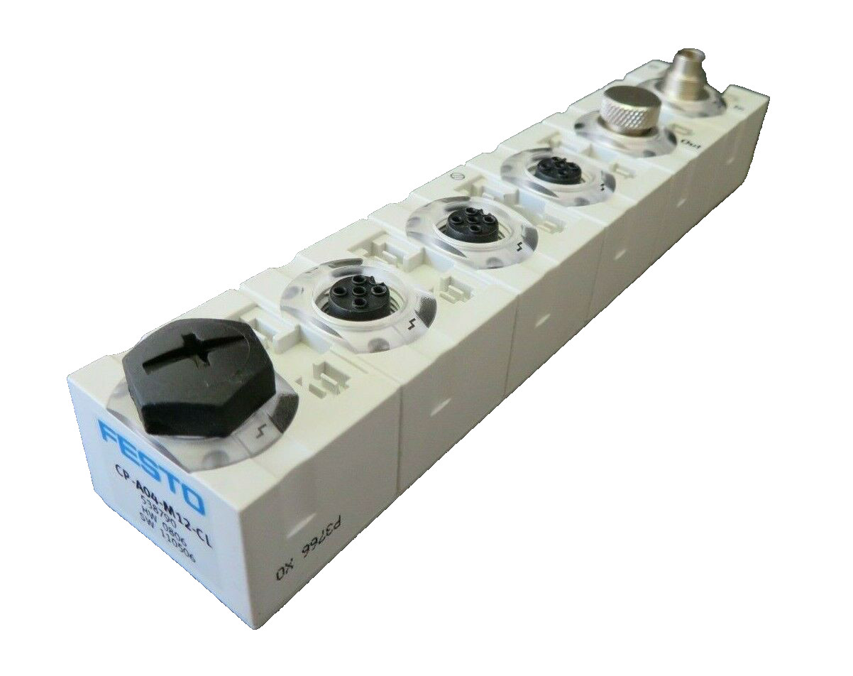Festo CP-A04-M12-CL 538790 HW 0806 SW 110506 24V DC 4/200mA 8/0.5A ON/OFF MOD.