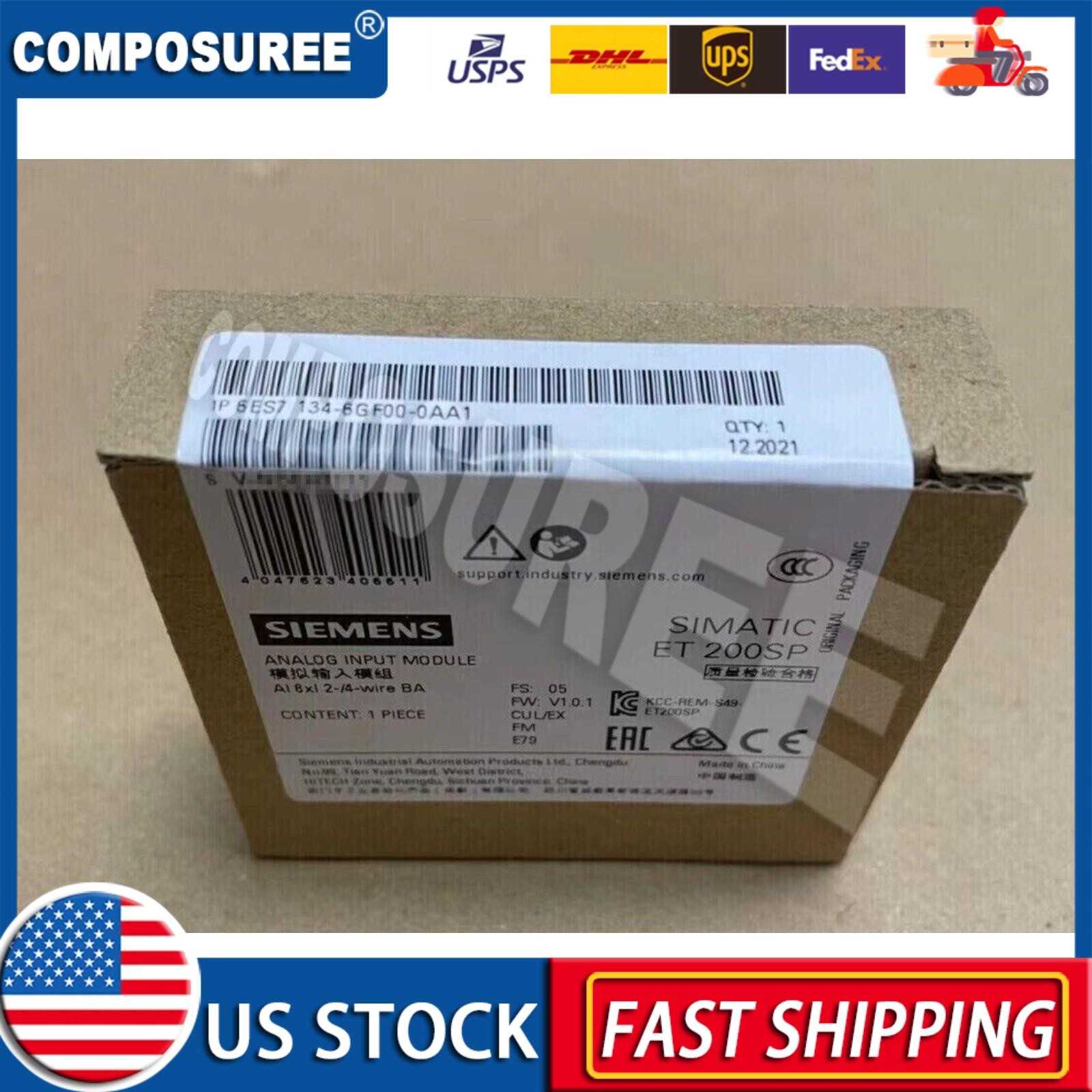 New Siemens 6ES7134-6GF00-0AA1 6ES71346GF000AA1 ET 200SP Analog input module