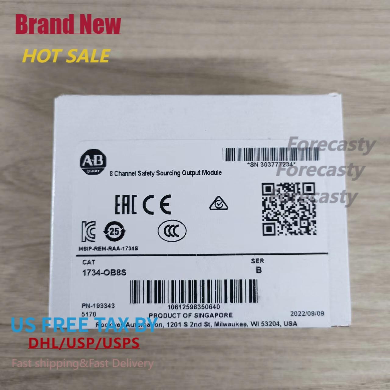 AB 1734-OB8S Point I/O 8 Channel Safety Sourcing Output Module US Free Tax