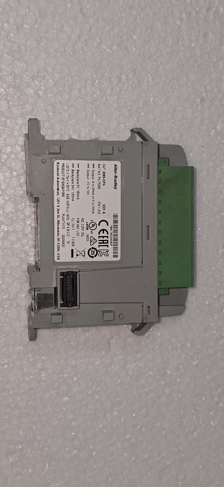 Allen Bradley 2085-OF4 Micro800 4 Point Analog Output Module SER-A FREE&FASTSHIP