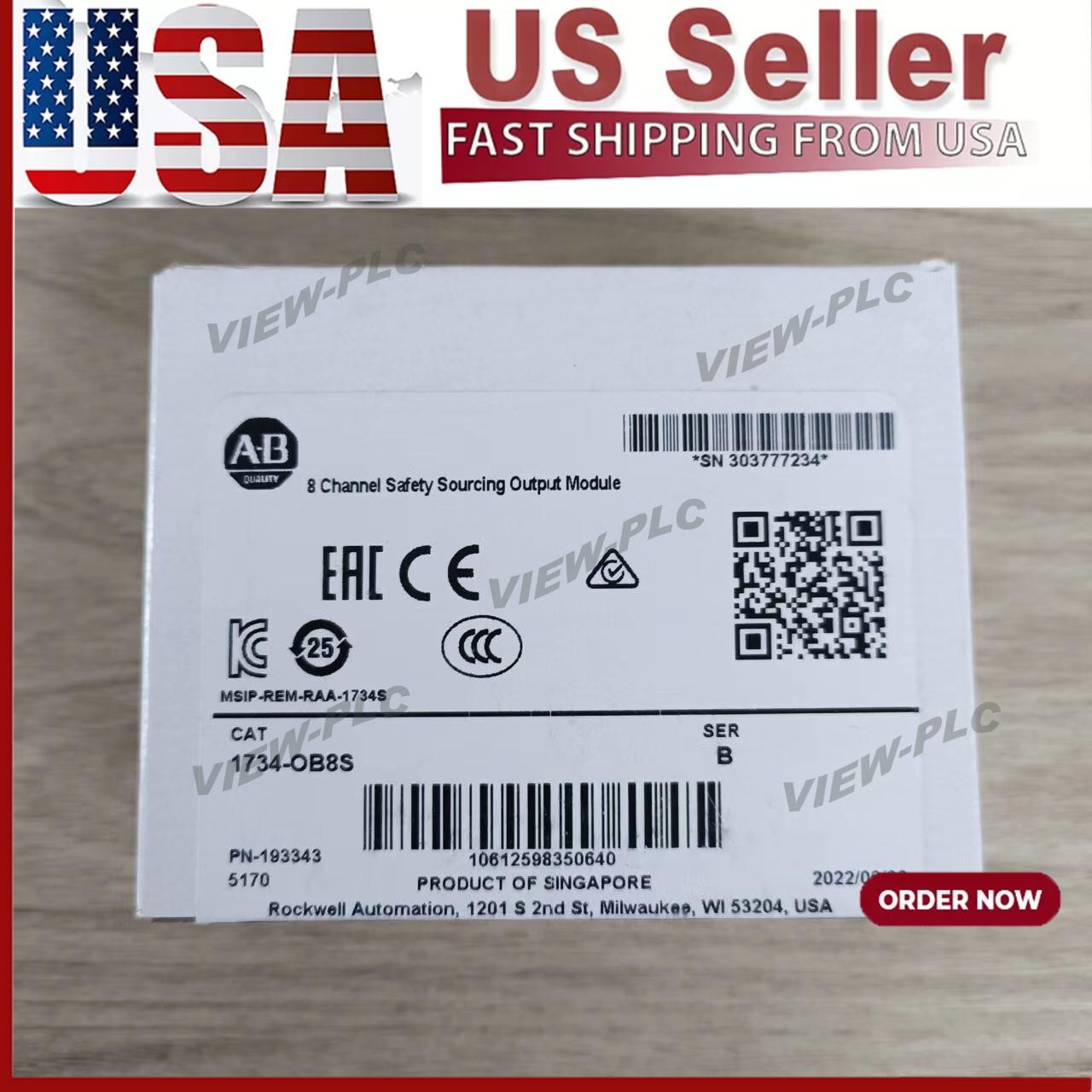 AB 1734-OB8S Point I/O 8 Channel Safety Sourcing Output Module US Free Tax