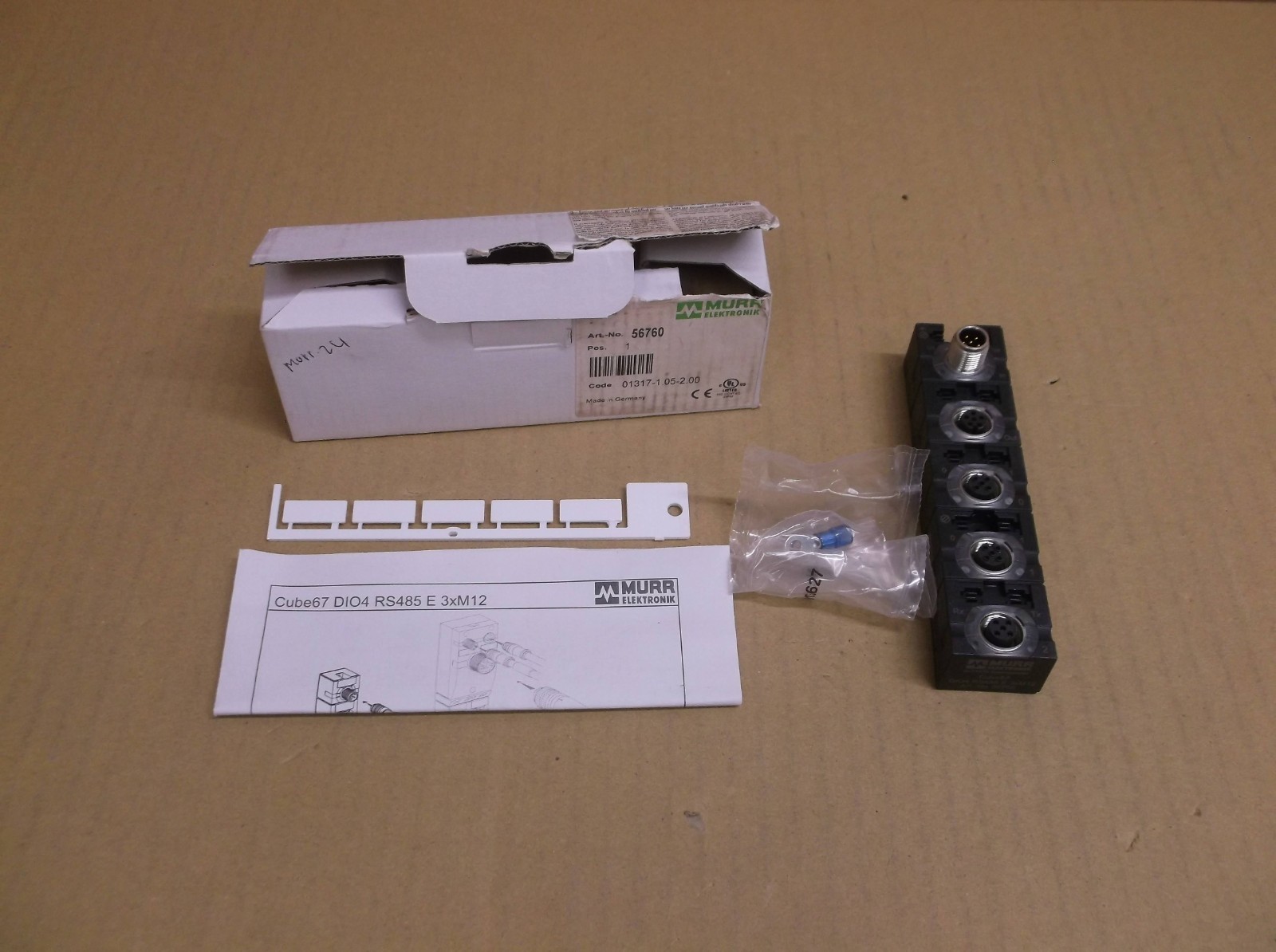 56760 Murr NEW In Box PLC Expansion I/O Terminal Block Cube67 DIO4 RS485 E 3xM12